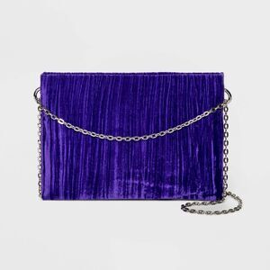 A NEW DAY Velvet‎ Handbag Chain Purple